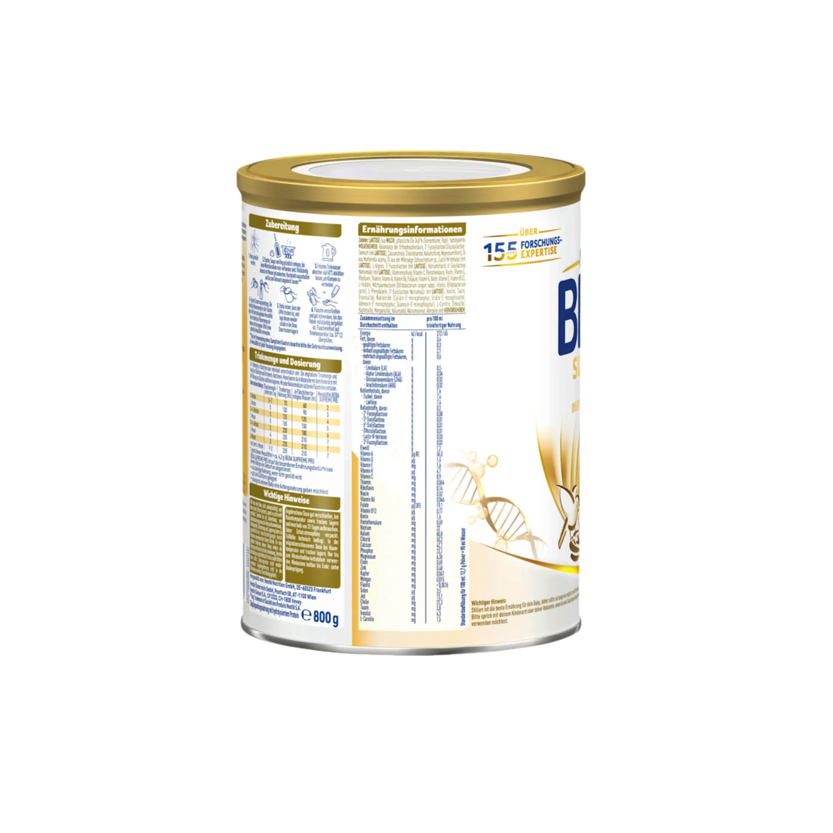 Nestlé BEBA SUPREME PRE Premium Infant Formula Family Value Pack 3200g 4 × 800 g | From Birth | 6 HMOs, B. infantis & Hydrolyzed Protein | Palm Oil Free