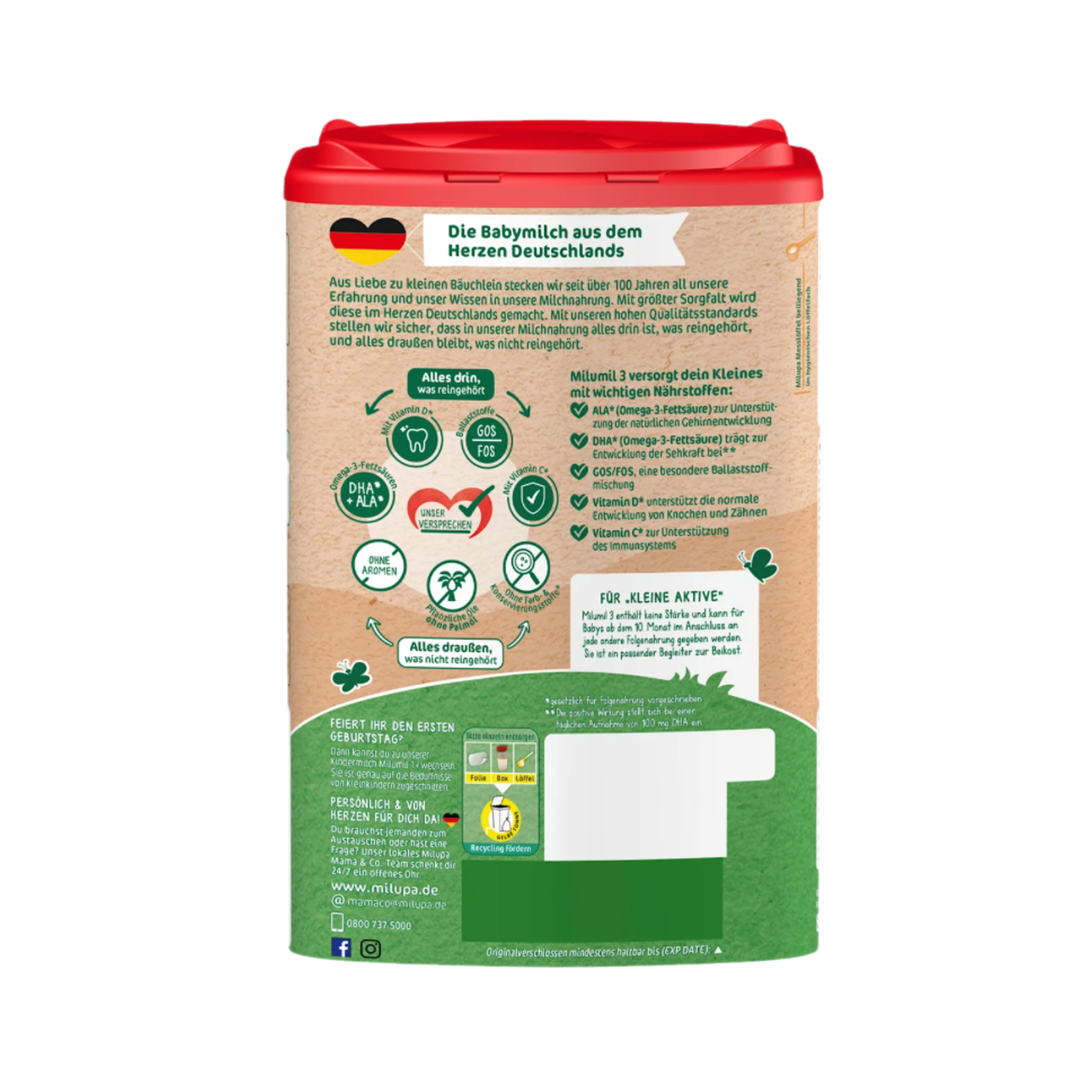 Milupa Milumil 3 Follow-On Formula Family Value Pack 3200g 4 × 800 g | From 10 Months | ALA Omega-3, GOS/FOS & Vitamin D | Made in Germany