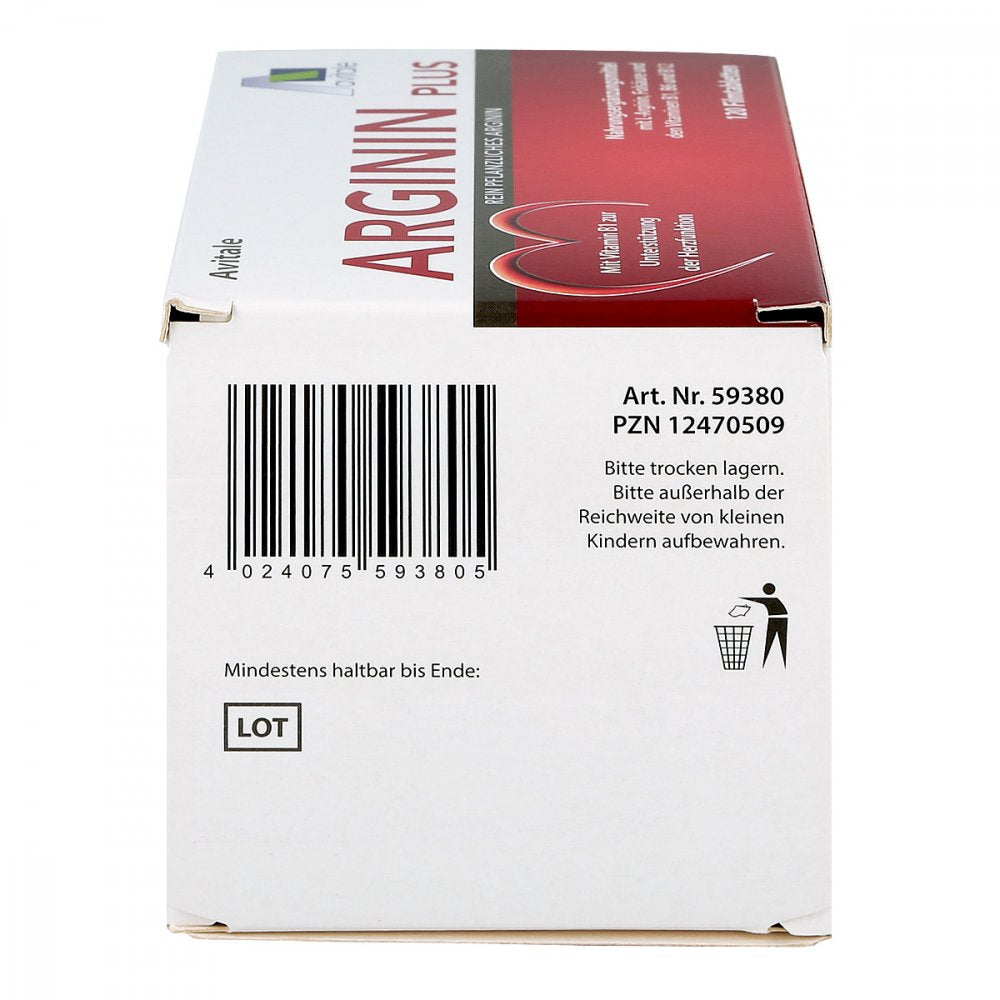 Arginine plus vitamin B1 + B6 + B12 + folic acid film-coated tablets, 120 pieces PZN 12470509