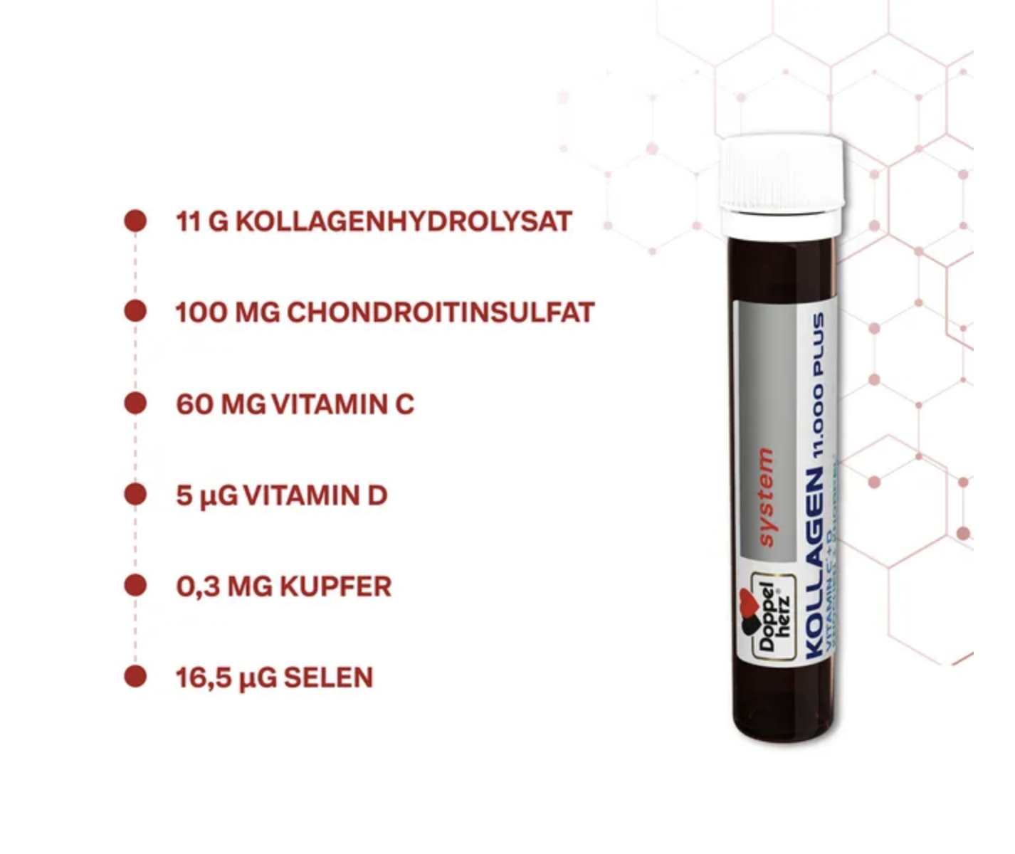 Doppelherz system Collagen 11,000 Plus ampoules 30 x 25 ml PZN 07625039