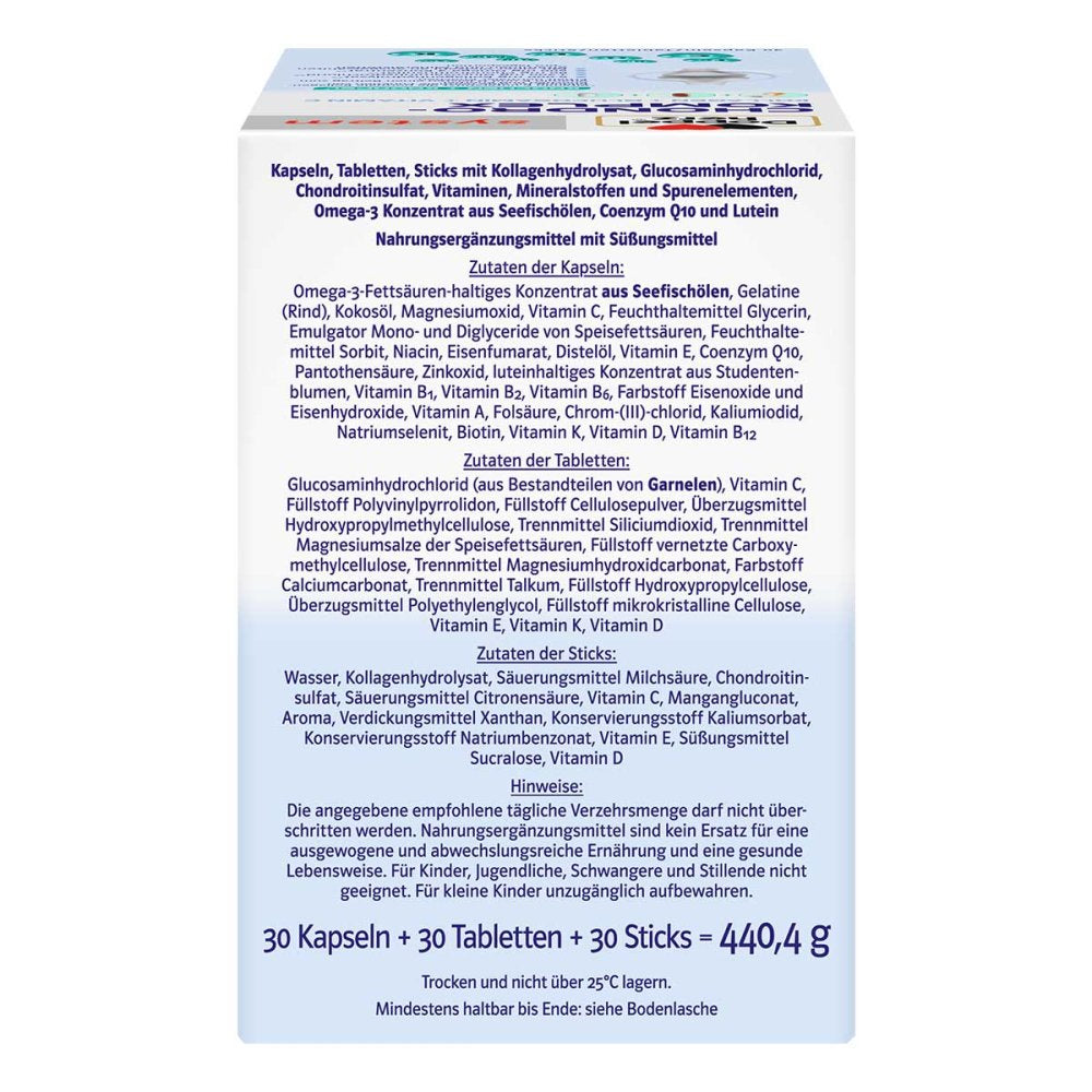 Doppelherz System Chondro Complex | Collagen, Glucosamine, Chondroitin & Omega-3 | Complete Joint Support Formula | 30 Daily Packs | PZN 18839967