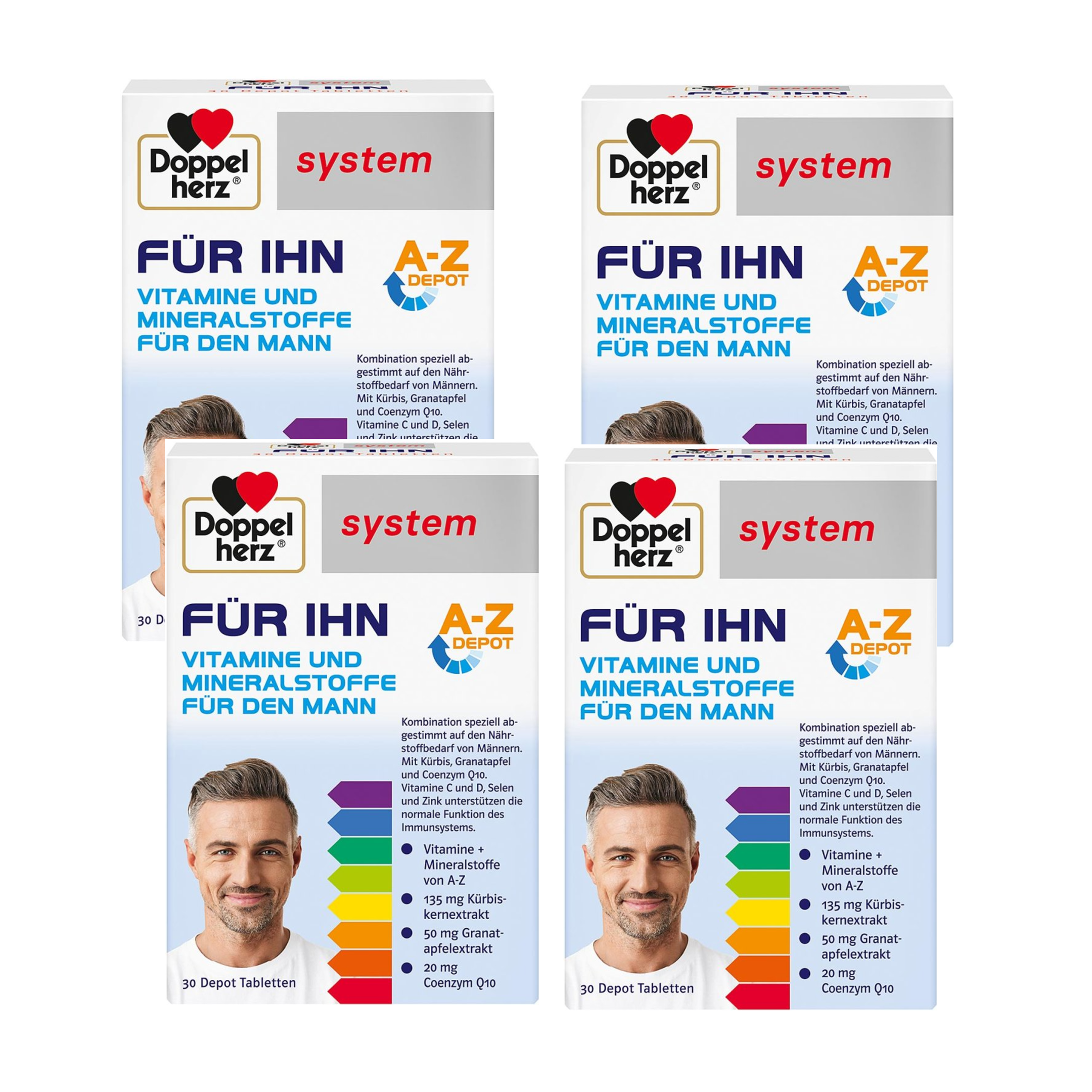 Doppelherz System for Him Tablets, 30 tablets x 4 Packs