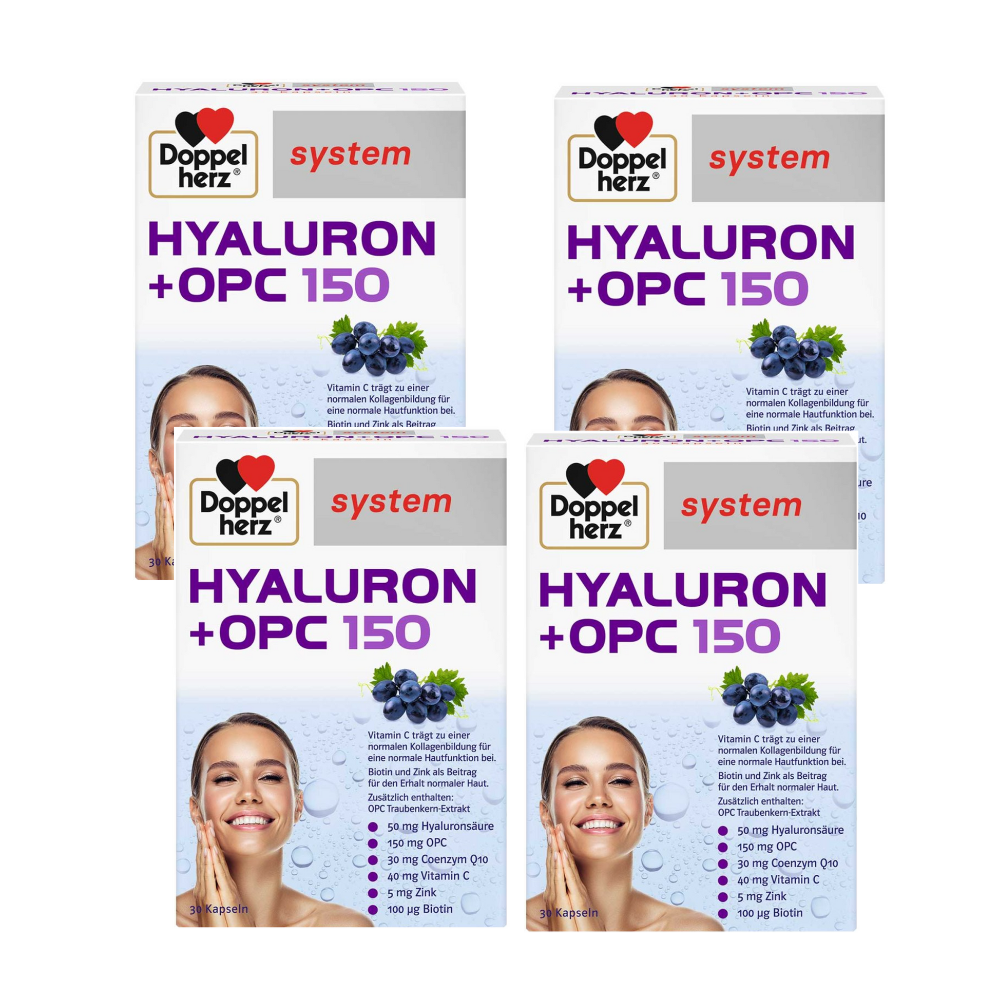 Doppelherz Hyaluron + OPC 系统胶囊，30 粒 x 4 包 PZN 18794696