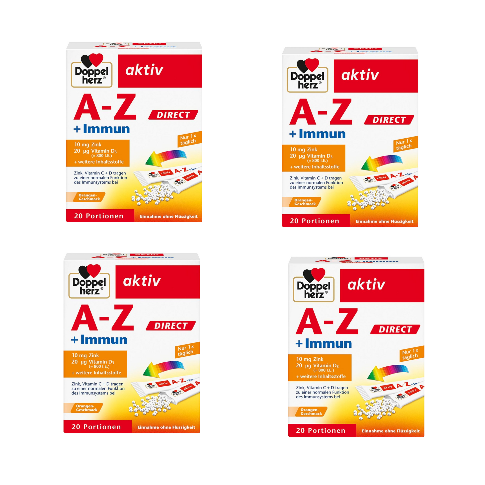 Doppelherz AZ + Immune Direct 颗粒，20 粒 x 4 包 PZN 16687909