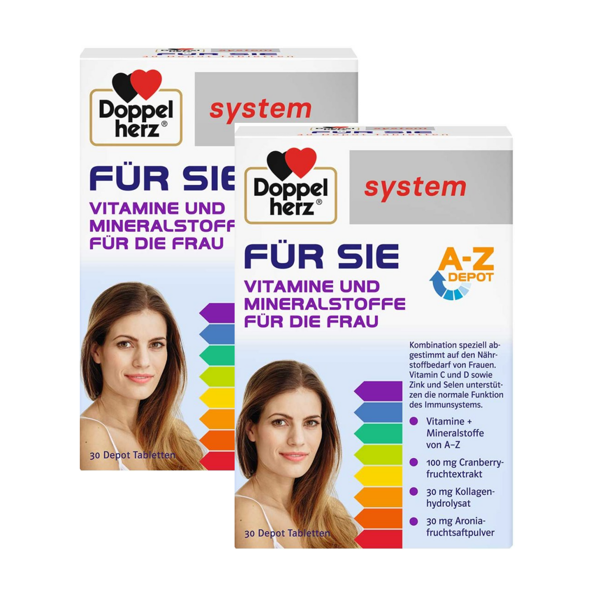 Doppelherz 女性系统复合营养片剂，30 片 x 2 盒 PZN：10131884