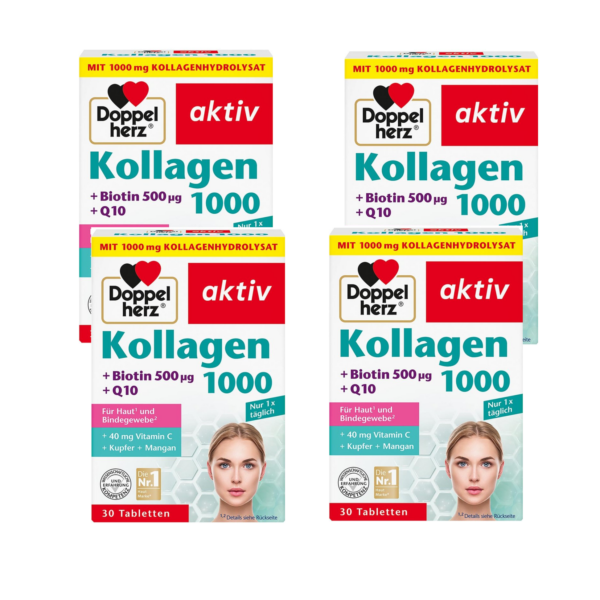 Doppelherz 胶原蛋白 1000 片，30 片 x 4 包 PZN 18389352