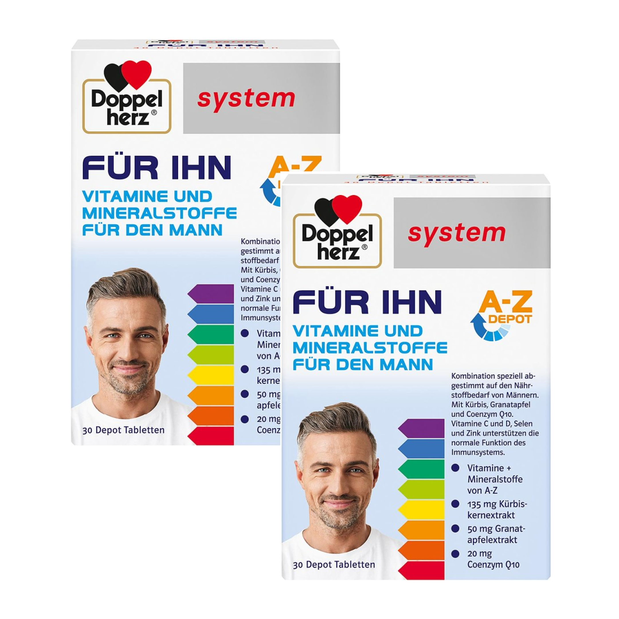 Doppelherz System for Him Tablets, 30 tablets x 2 packs PZN 10131861