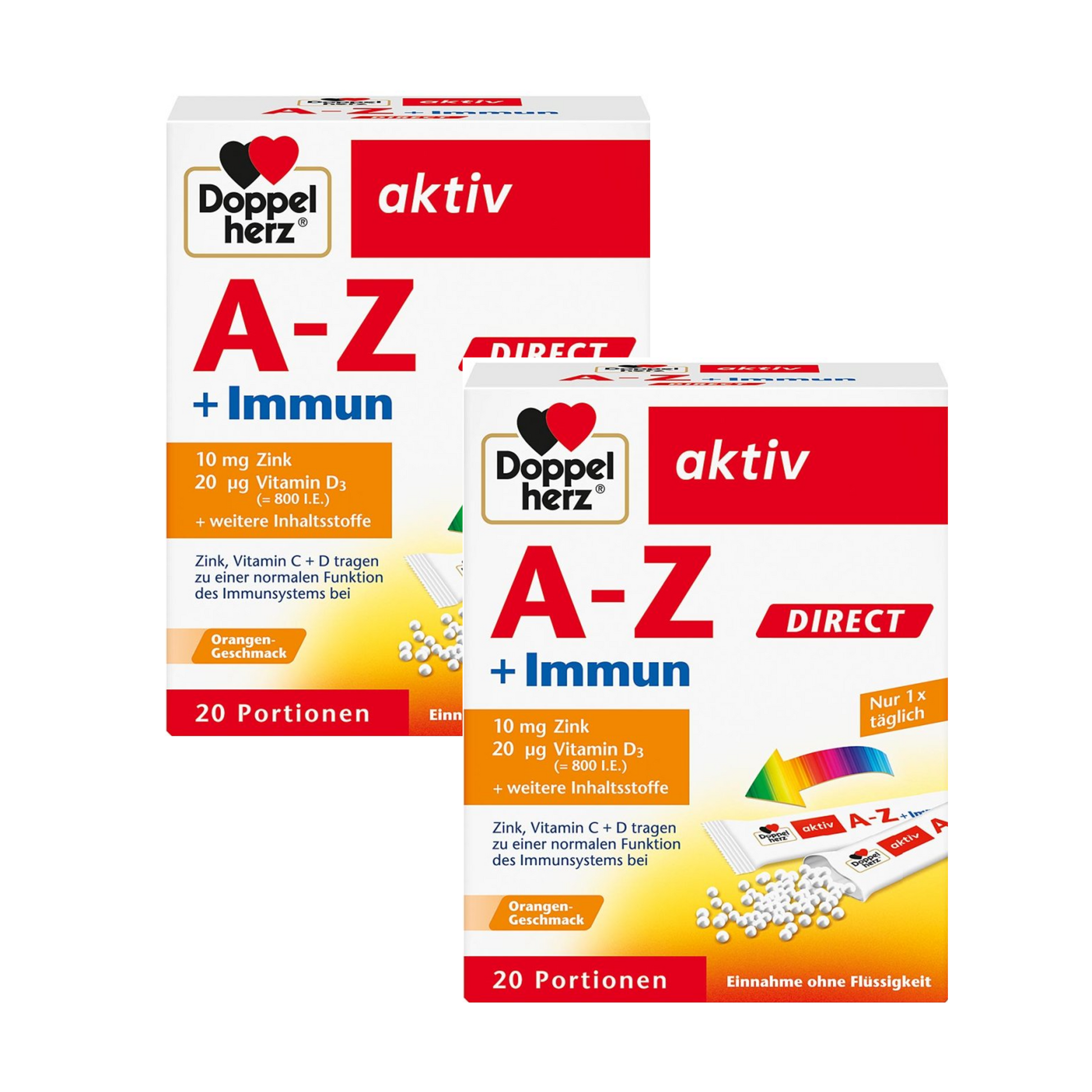 Doppelherz AZ + Immune Direct 颗粒，20 粒 x 2 包 PZN 16687909