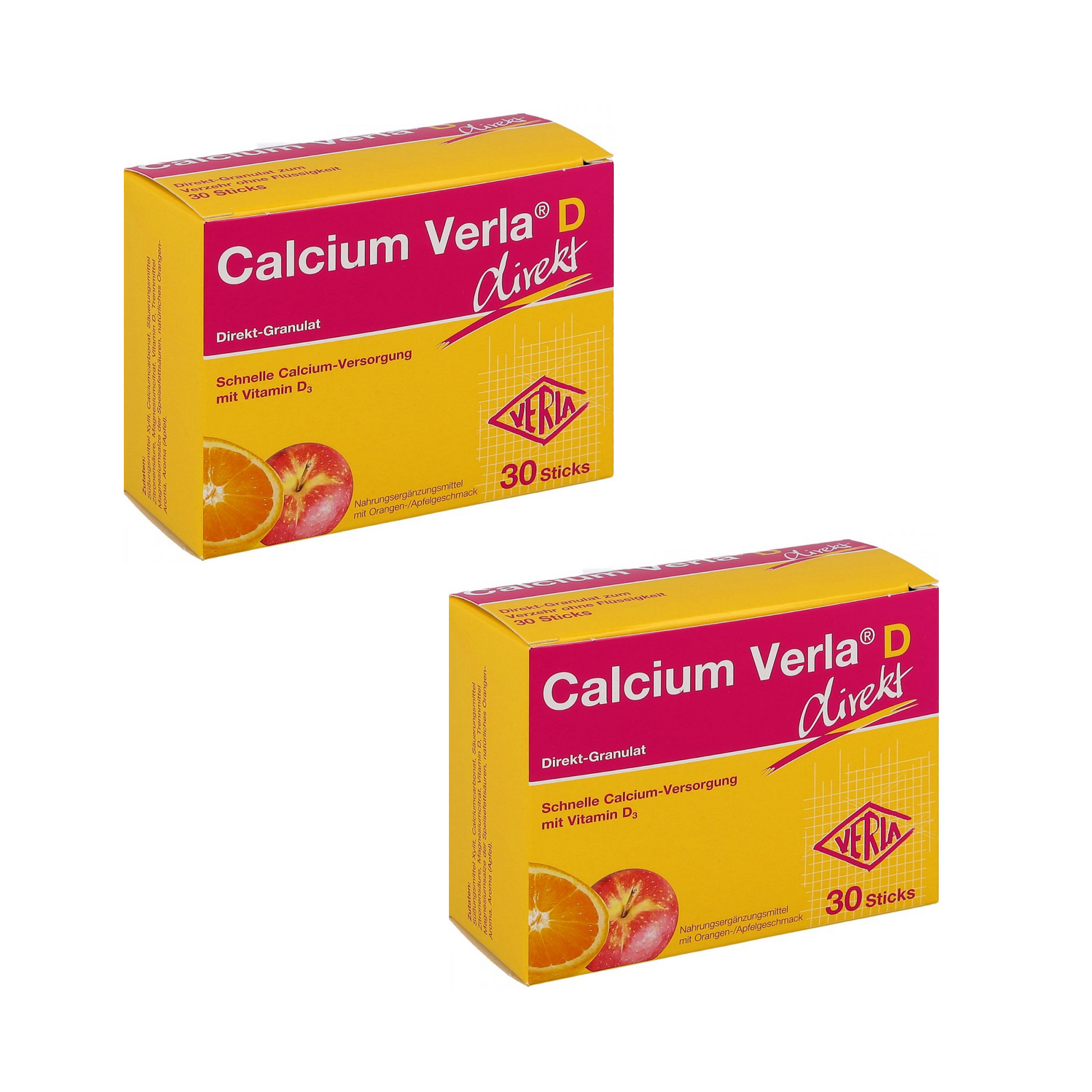 Verla Calcium Verla D 直接颗粒，30 片 x 2 包 PZN 14287844