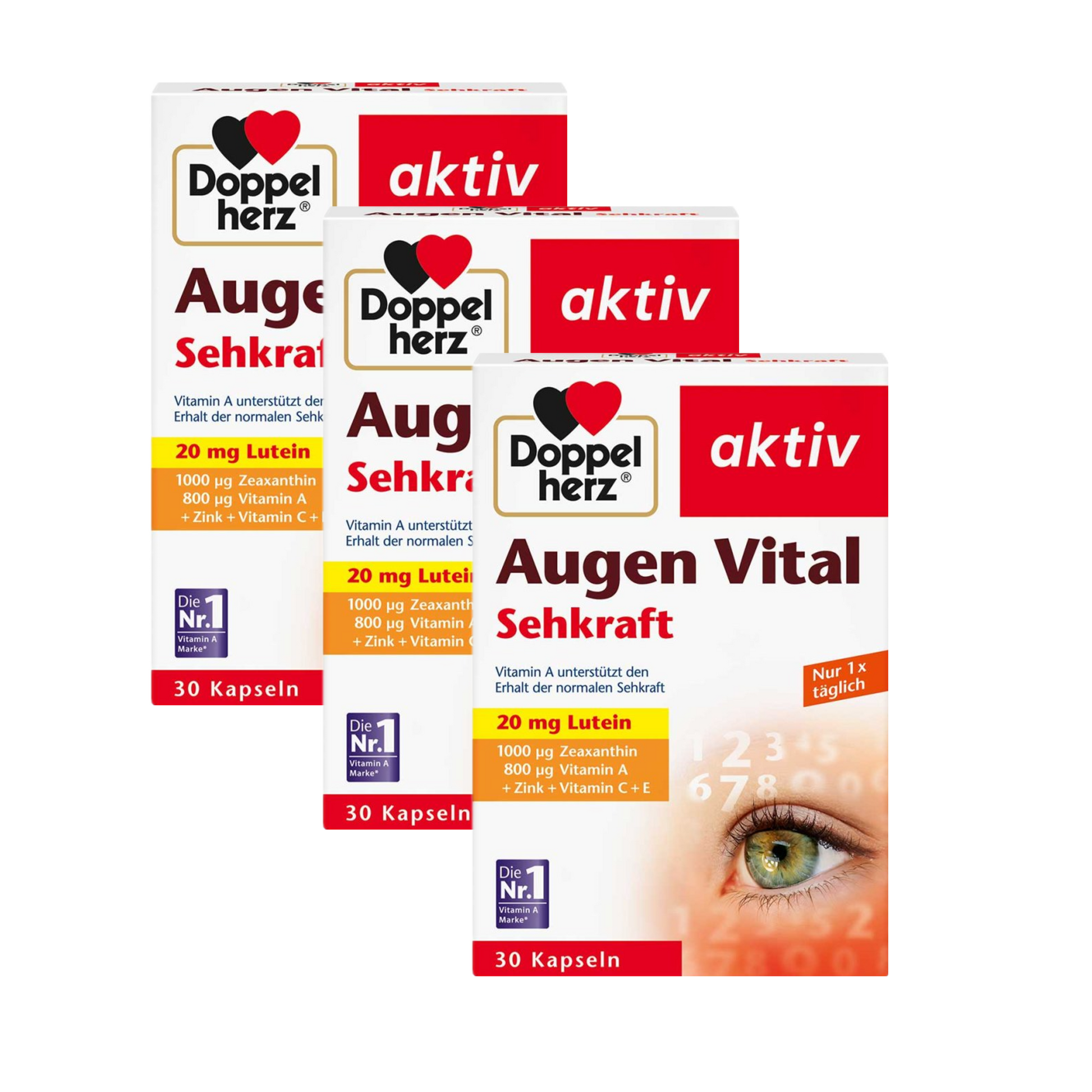 Doppelherz 叶黄素视力保养胶囊 30粒 x 3盒 PZN 16659161