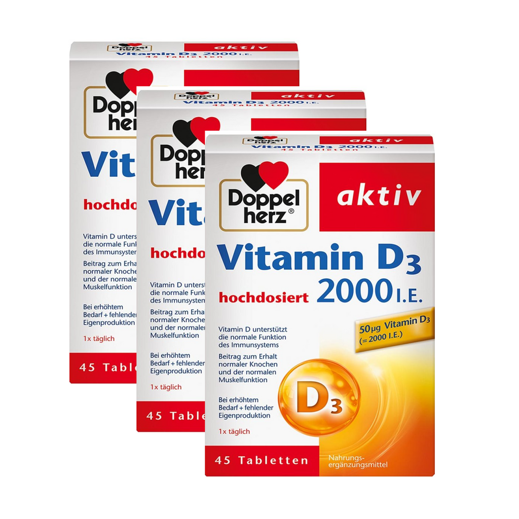 Doppelherz 2000 IU 维生素D3片50粒x 3盒 PZN 16869496