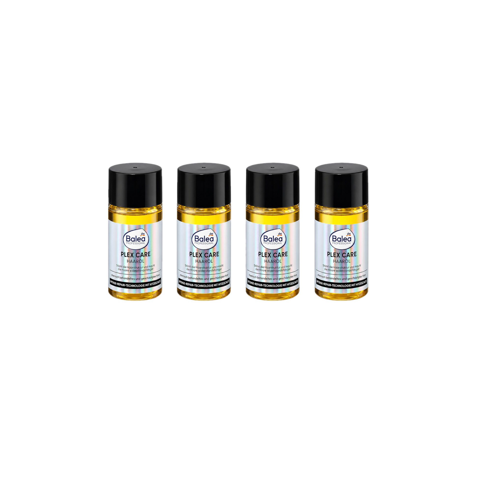 Balea PROFESSIONAL Plex Care Hair Oil 4-Pack 200ml | Intensive Repair Hair Oil | Heat Protection | For Chemically Treated & Damaged Hair | Vegan 4x50ml