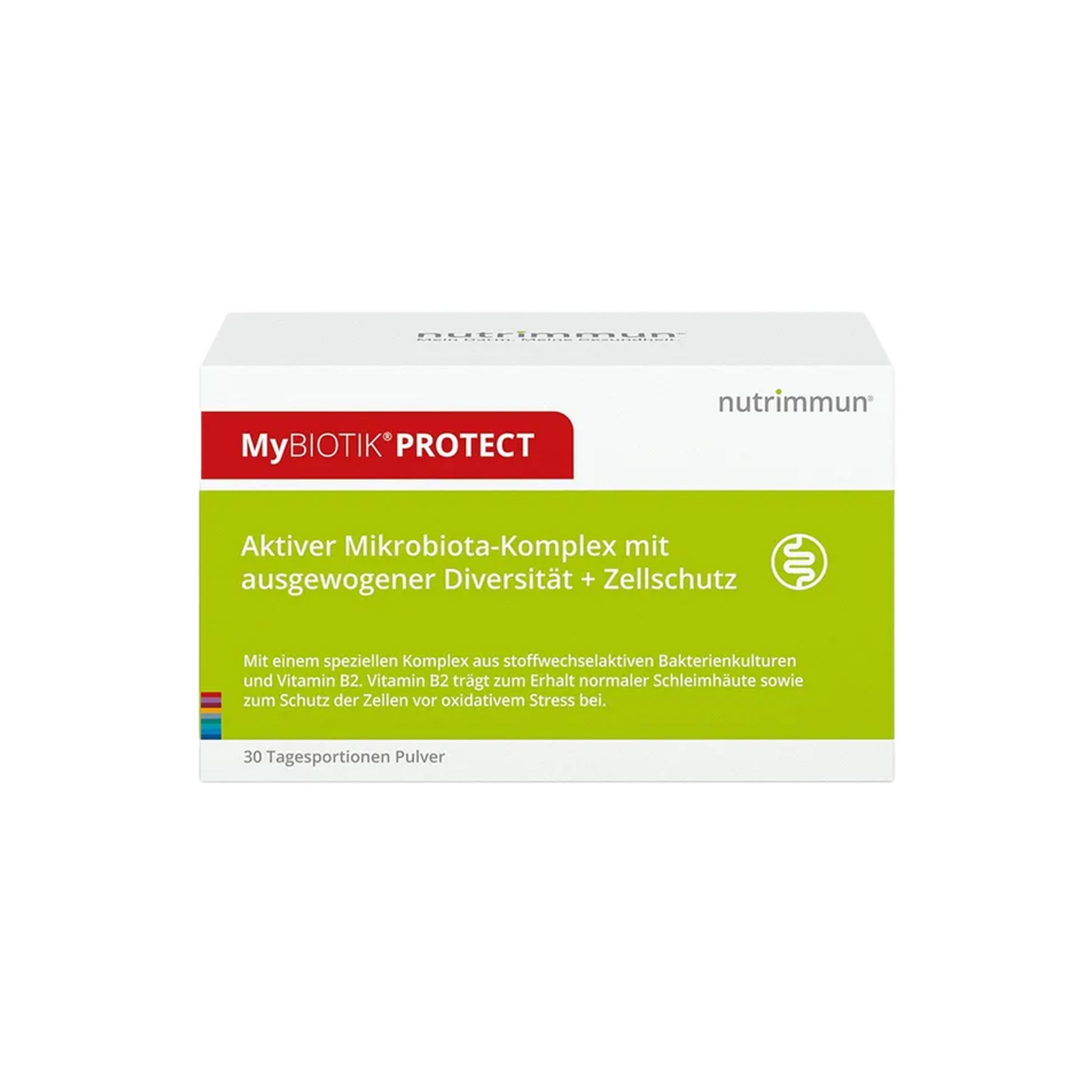 MyBIOTIK PROTECT | Daily Probiotic | 11 Live Probiotic Strains | 2 Billion CFU | Vitamin B2 | Gut Microbiome & Intestinal Mucosa Support | 30 Sachets | PZN 15890867