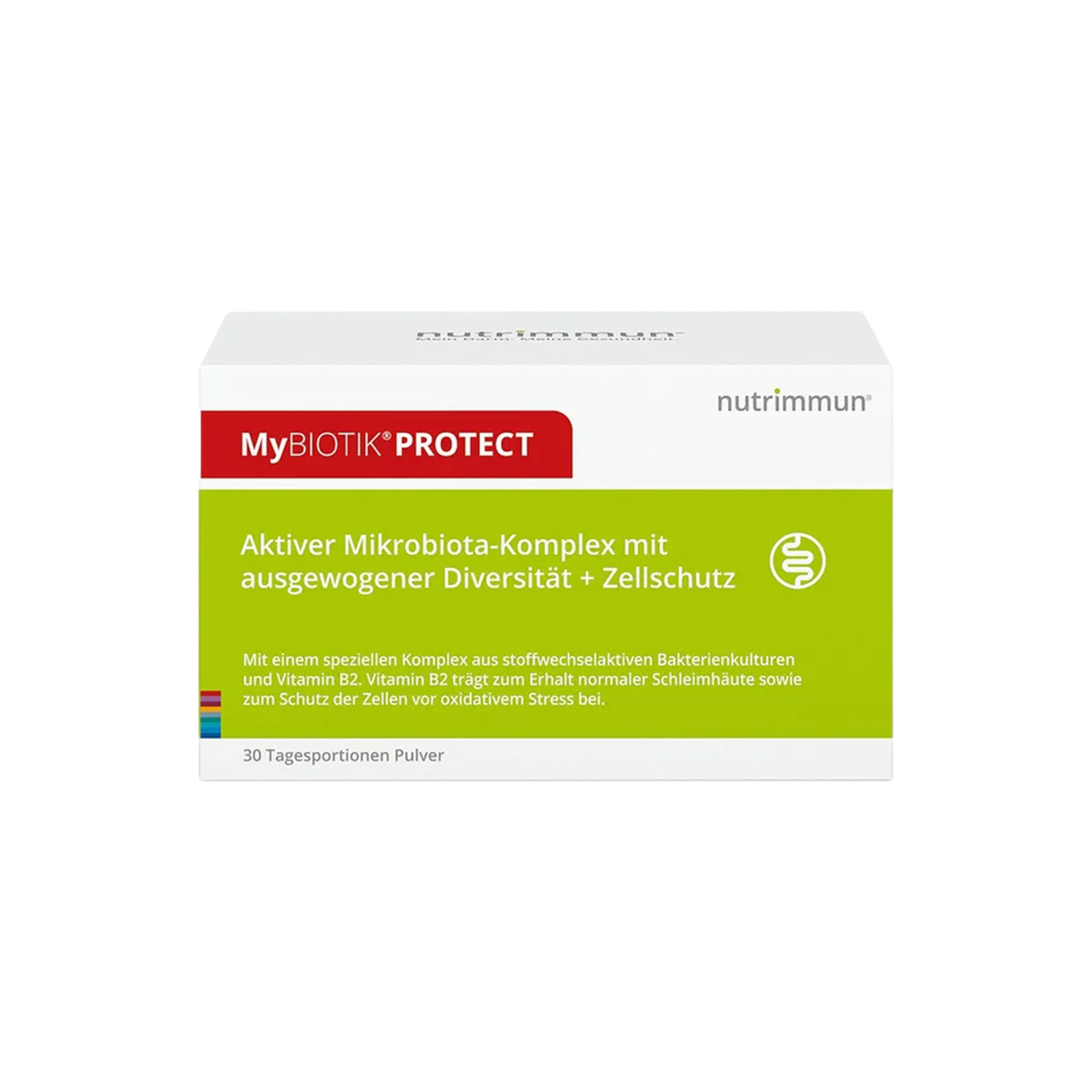 MyBIOTIK PROTECT | Daily Probiotic | 11 Live Probiotic Strains | 2 Billion CFU | Vitamin B2 | Gut Microbiome & Intestinal Mucosa Support | 30 Sachets | PZN 15890867