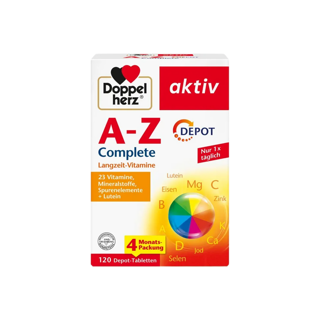 Doppelherz aktiv A–Z Complete DEPOT 120 Depot Tablets | Complete Multivitamin & Mineral Formula | 23 Vitamins, Minerals, Trace Elements & Lutein | PZN 16732219