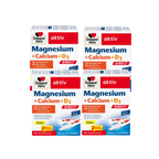 Doppelherz aktiv Magnesium + Calcium + D3 DIRECT Value Pack 240 Sachets | 4 × 60 Micro-Pellet Sachets | 300 mg Magnesium, 600 mg Calcium & Vitamin D3 | Lemon Flavor  PZN 18390668