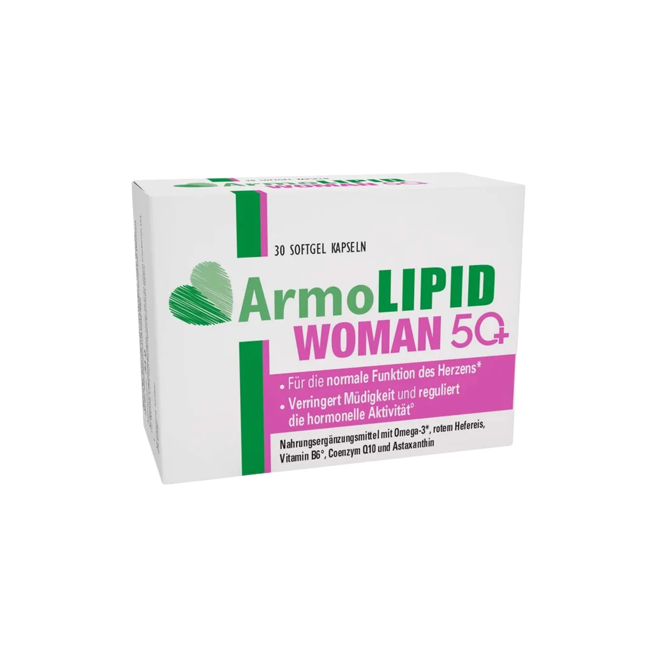 ArmoLIPID Woman 50+ 30 Soft Capsules| Omega-3, Red Yeast Rice, Vitamin B6, Folic Acid, Coenzyme Q10 & Astaxanthin PZN 19691194