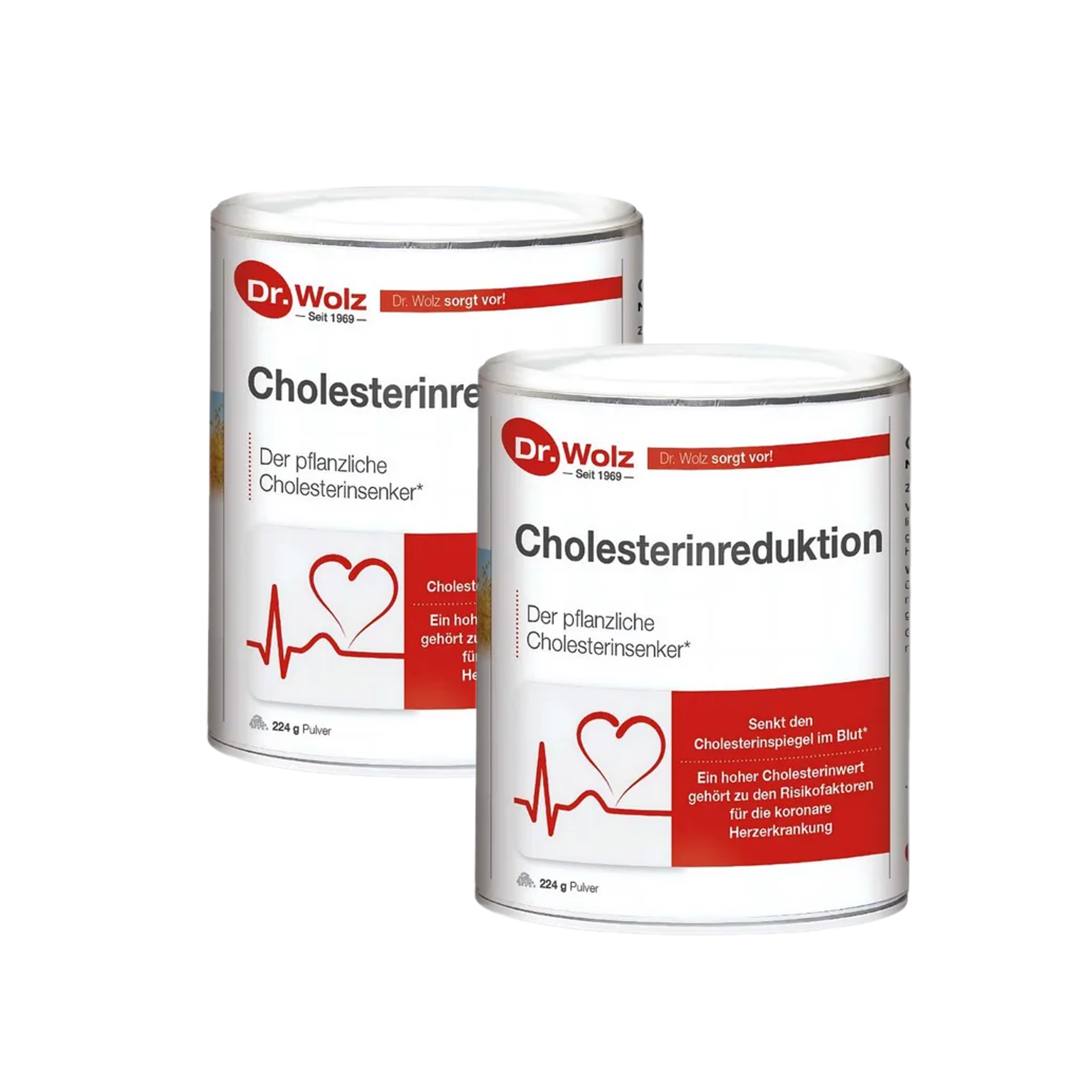 Cholesterinreduktion Dr. Wolz Twin Pack 448g | 2 × 224g Oat Beta-Glucans, Plant Sterols & B Vitamins | Natural Cholesterol Support | PZN 07619582