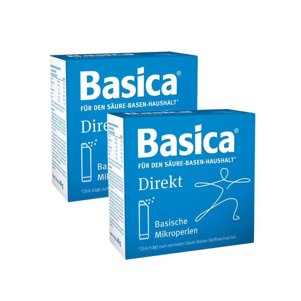 德国原装 Basica 维持酸碱平衡直服棒 两盒装60袋（2盒 × 30 袋） | 含镁、钙、锌和微量元素 | 柠檬味微颗粒 | PZN 03216769
