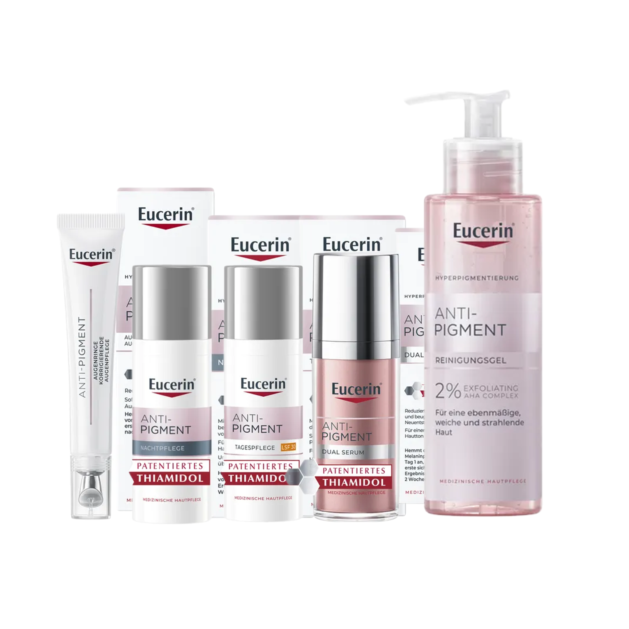 Eucerin Anti-Pigment Complete Routine Set | Cleanser + Dual Serum + Day Cream SPF30 + Night Cream + Eye Care | Complete Dark Spot & Brightening Skincare Made in Germany