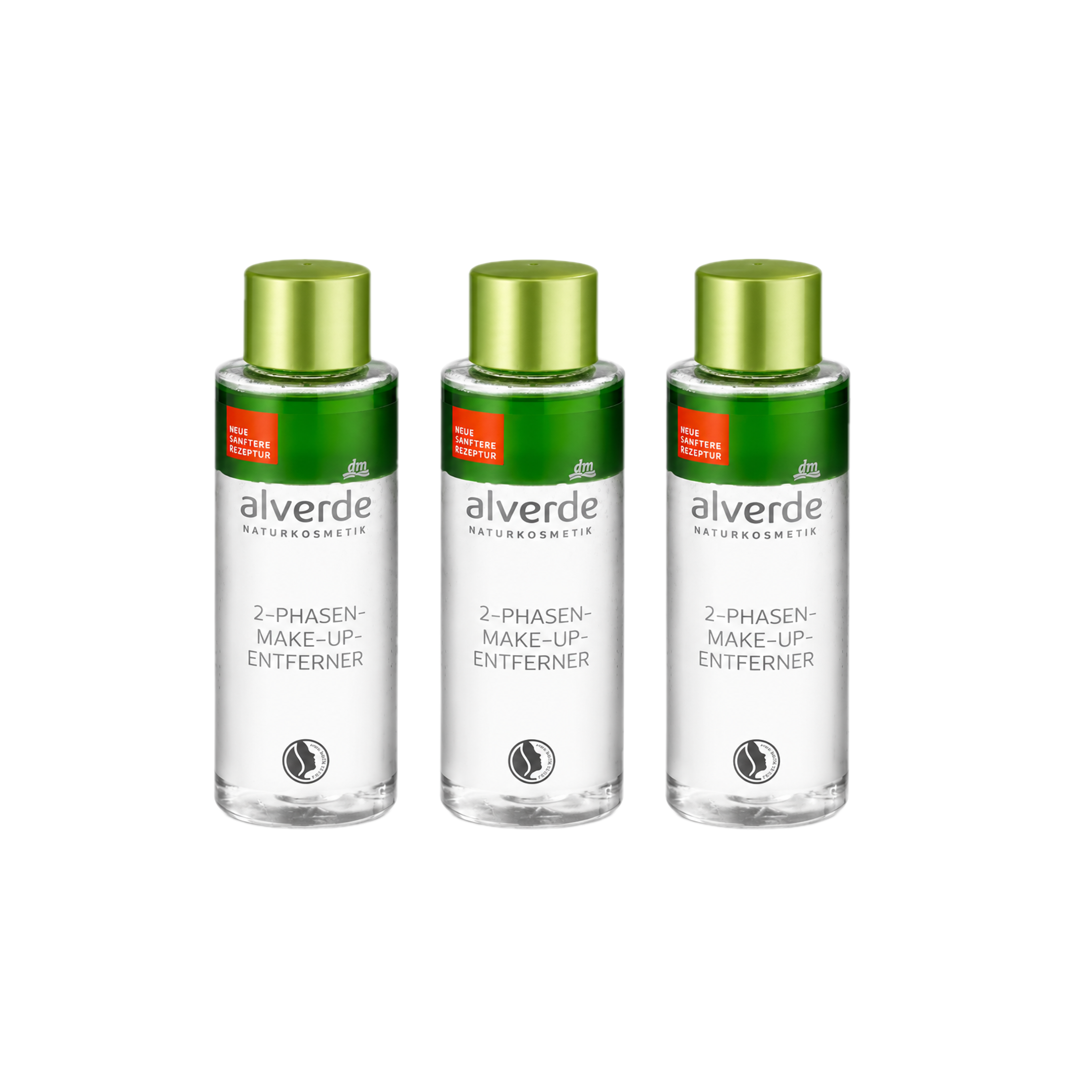 alverde NATURKOSMETIK 2-Phase Make-up Remover 3-Pack | Removes Waterproof Makeup | Organic Avocado Oil & Aloe Vera | 3 × 100 ml