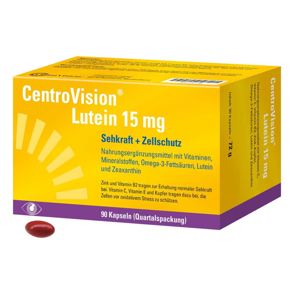 Centrovision Lutein 15 mg Capsules,90 pcs PZN 15401302