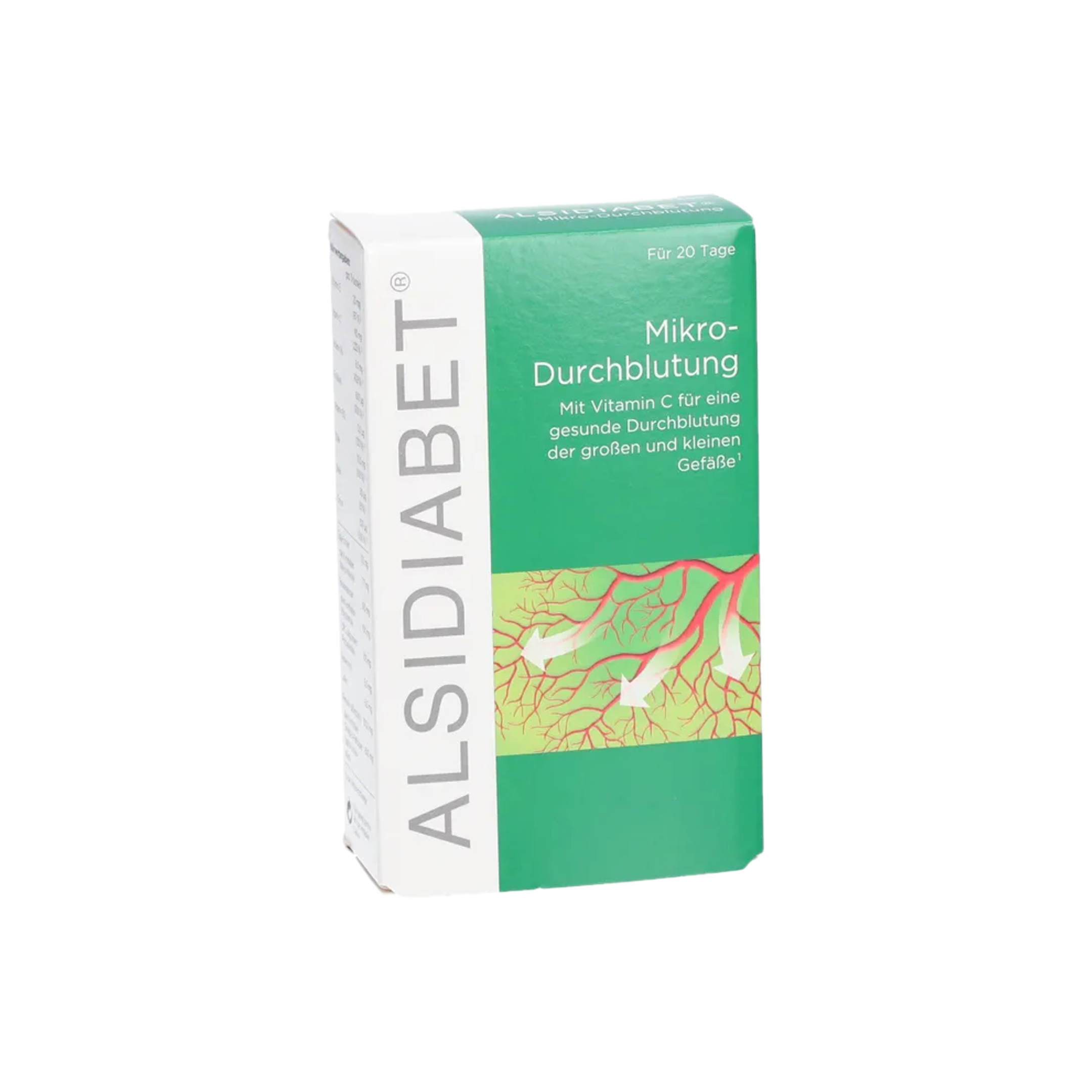 ALSIDIABET Mikro-Durchblutung | OPC, Omega-3, Lutein, Soy Isoflavones + Vitamins & Minerals | Microcirculation Formula | 60 Capsules | PZN 03727671