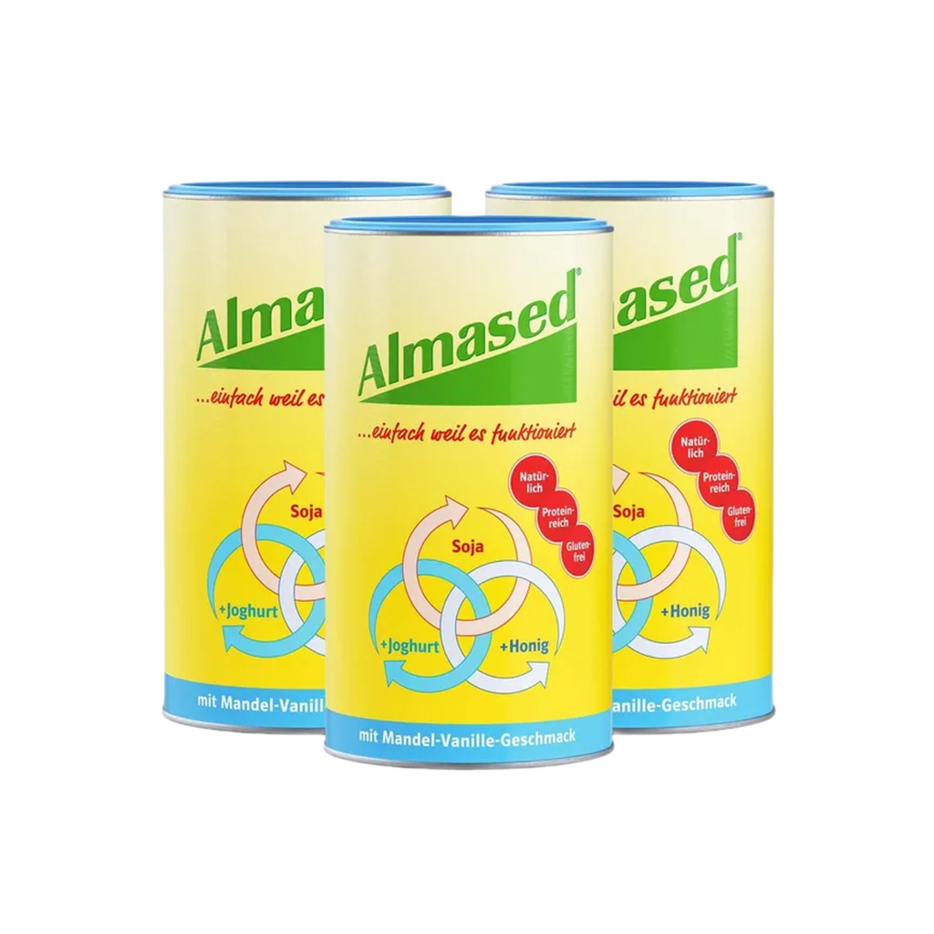 Almased Almond Vanilla Protein Shake | Soy, Yogurt & Honey with 23 Vitamins & Minerals | Gluten & Lactose Free | 3 × 500 g | PZN 15375987