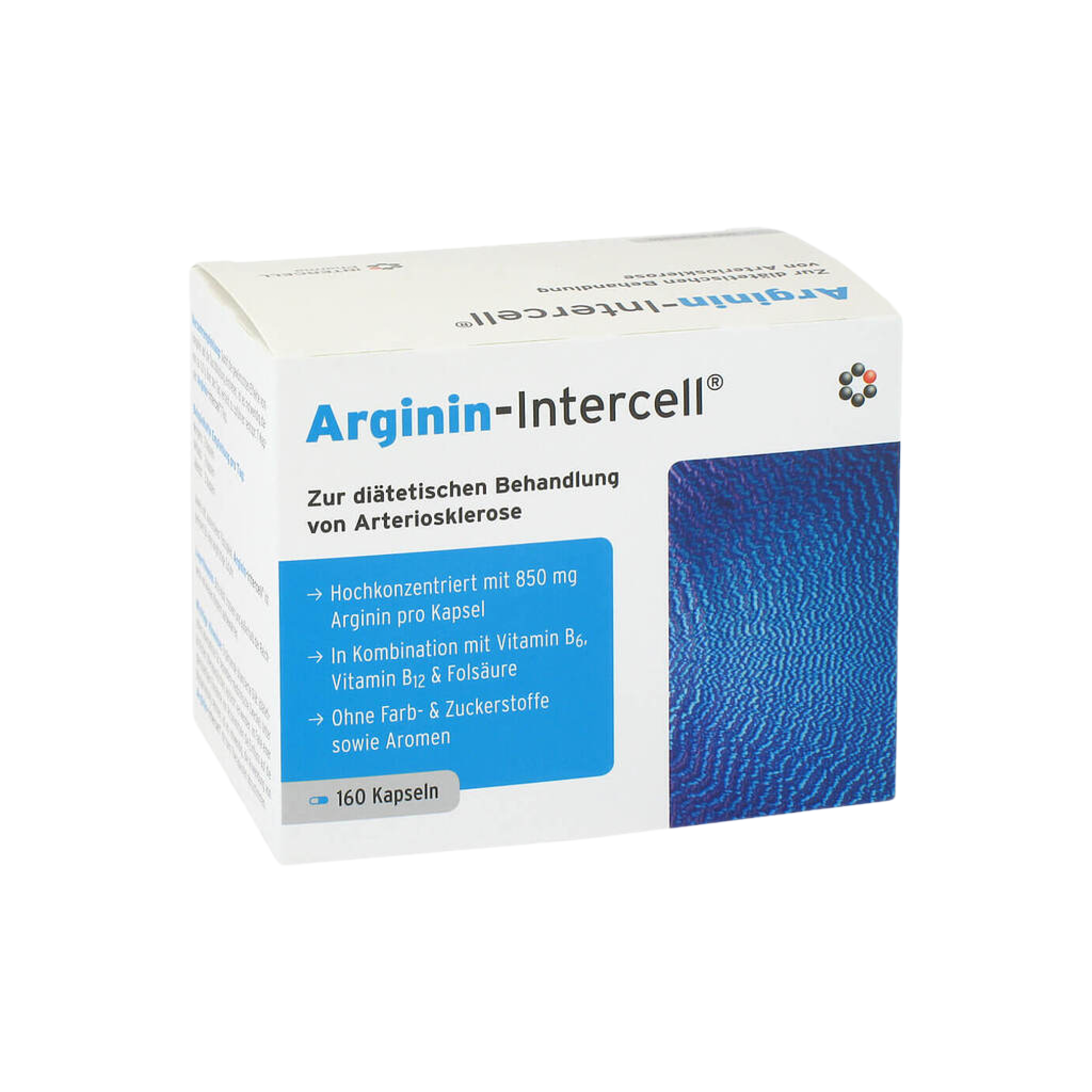 Arginin-Intercell | L-Arginine 850 mg + Vitamins B6, B12 & Folic Acid | Vegan | 160 Capsules | PZN 11316309