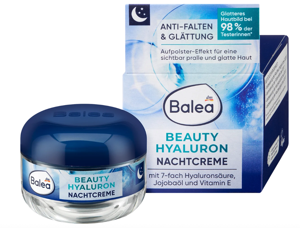 Balea Beauty Hyaluron Day & Night Cream Set | 7-Fold Hyaluronic Acid + Vitamin E | Day Cream SPF 15 + Regenerating Night Cream | 2 × 50 ml | 100 ml Total