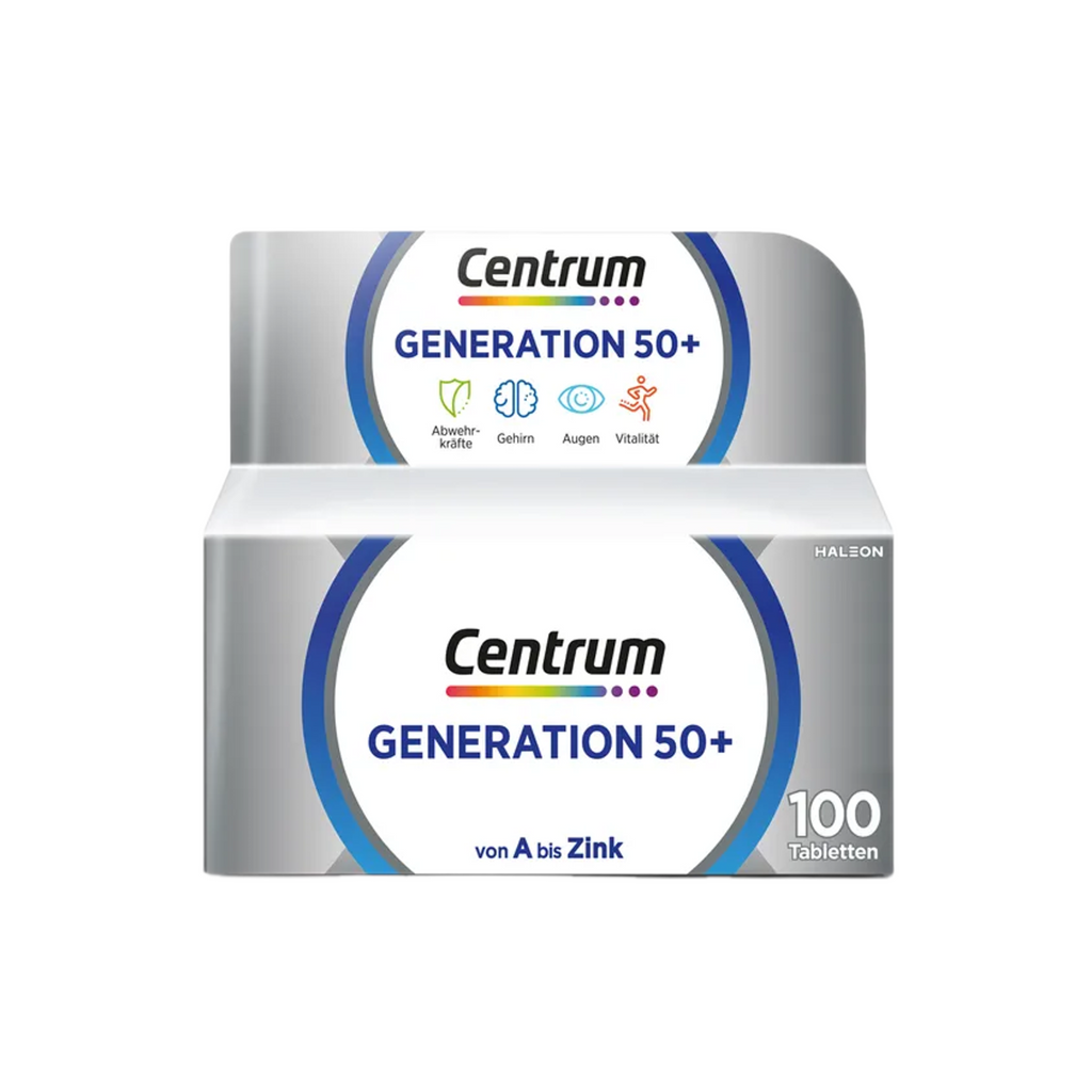 Centrum Generation 50+ | Complete Multivitamin & Minerals for Adults Over 50 | Energy, Immune, Brain & Vision Support | 100 Tablets | PZN 14170533
