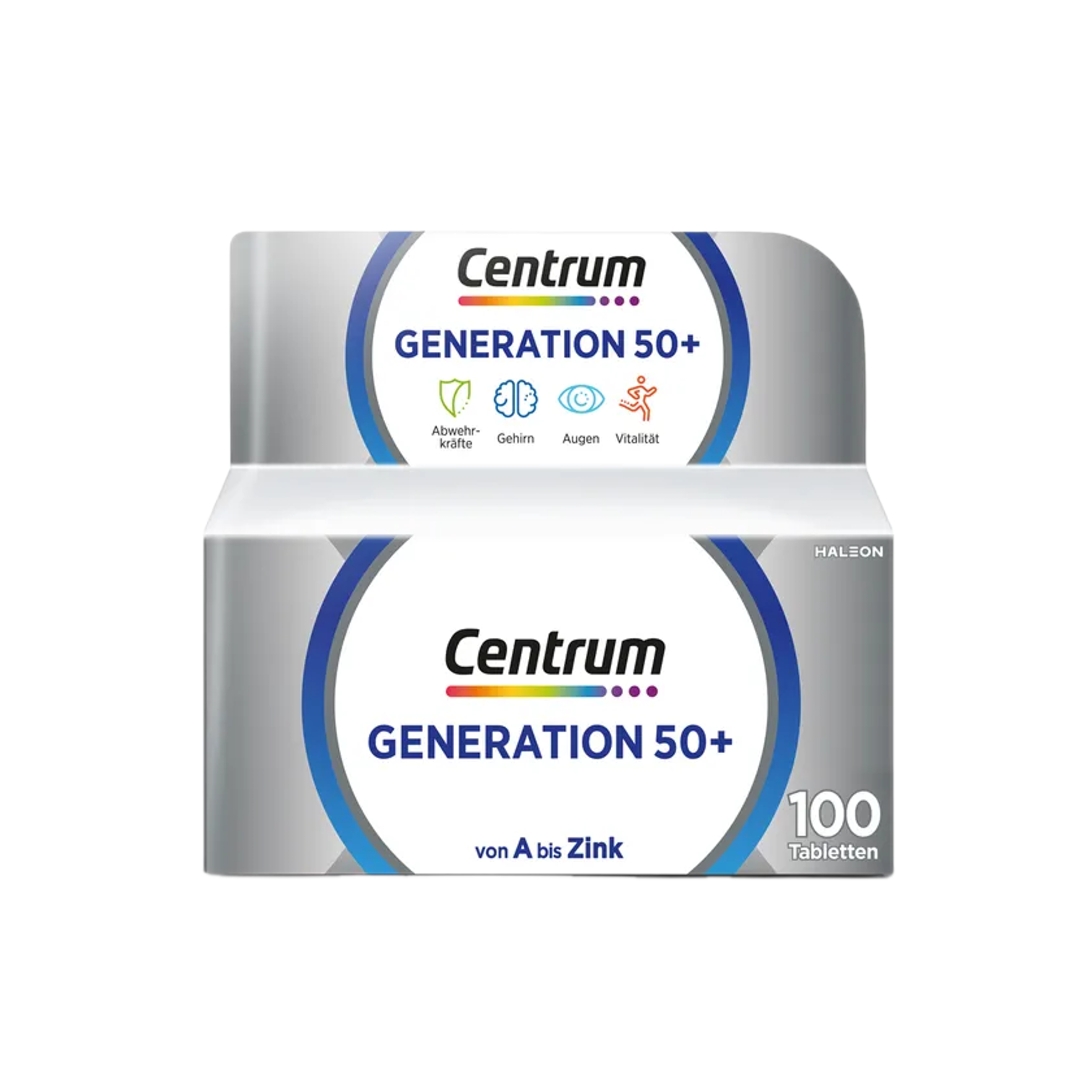 Centrum Generation 50+ | Complete Multivitamin & Minerals for Adults Over 50 | Energy, Immune, Brain & Vision Support | 100 Tablets | PZN 14170533