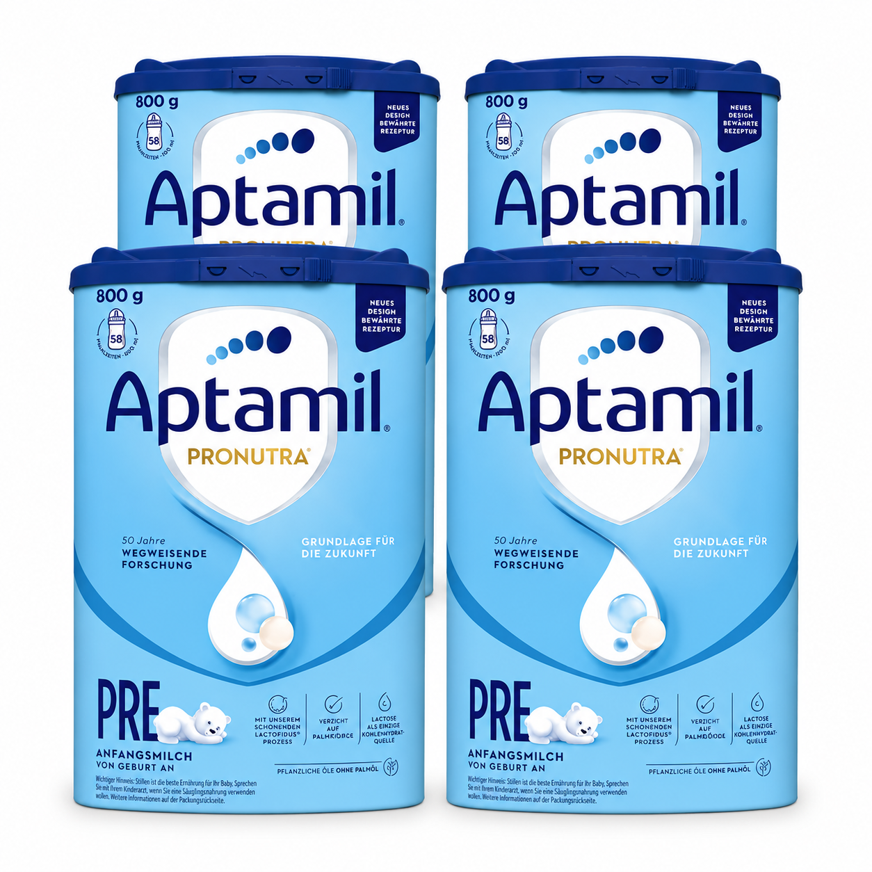 Aptamil Pronutra PRE Infant Formula 800 g | From Birth | GOS/FOS Prebiotics | DHA | Palm Oil Free | Lactofidus® Process | Made in Germany