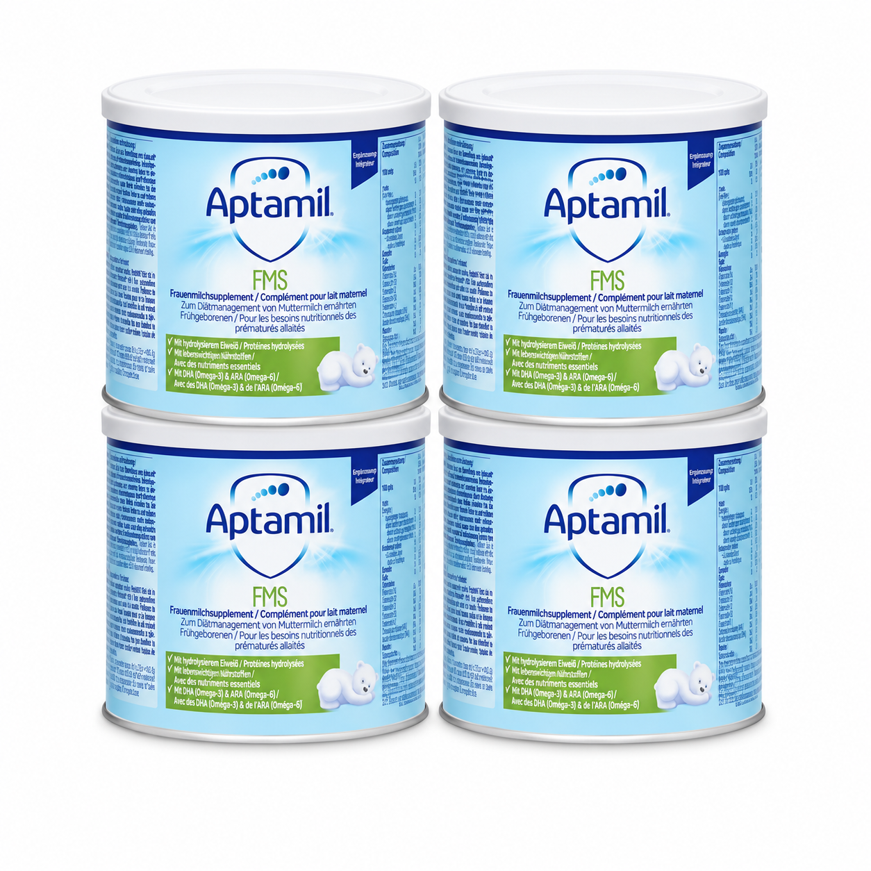 Aptamil FMS Breast Milk Fortifier 200 g × 4 Cans | For Breastfed Preterm Infants | Protein, Vitamins & Minerals | Food for Special Medical Purposes | Made in Germany | PZN 14154327