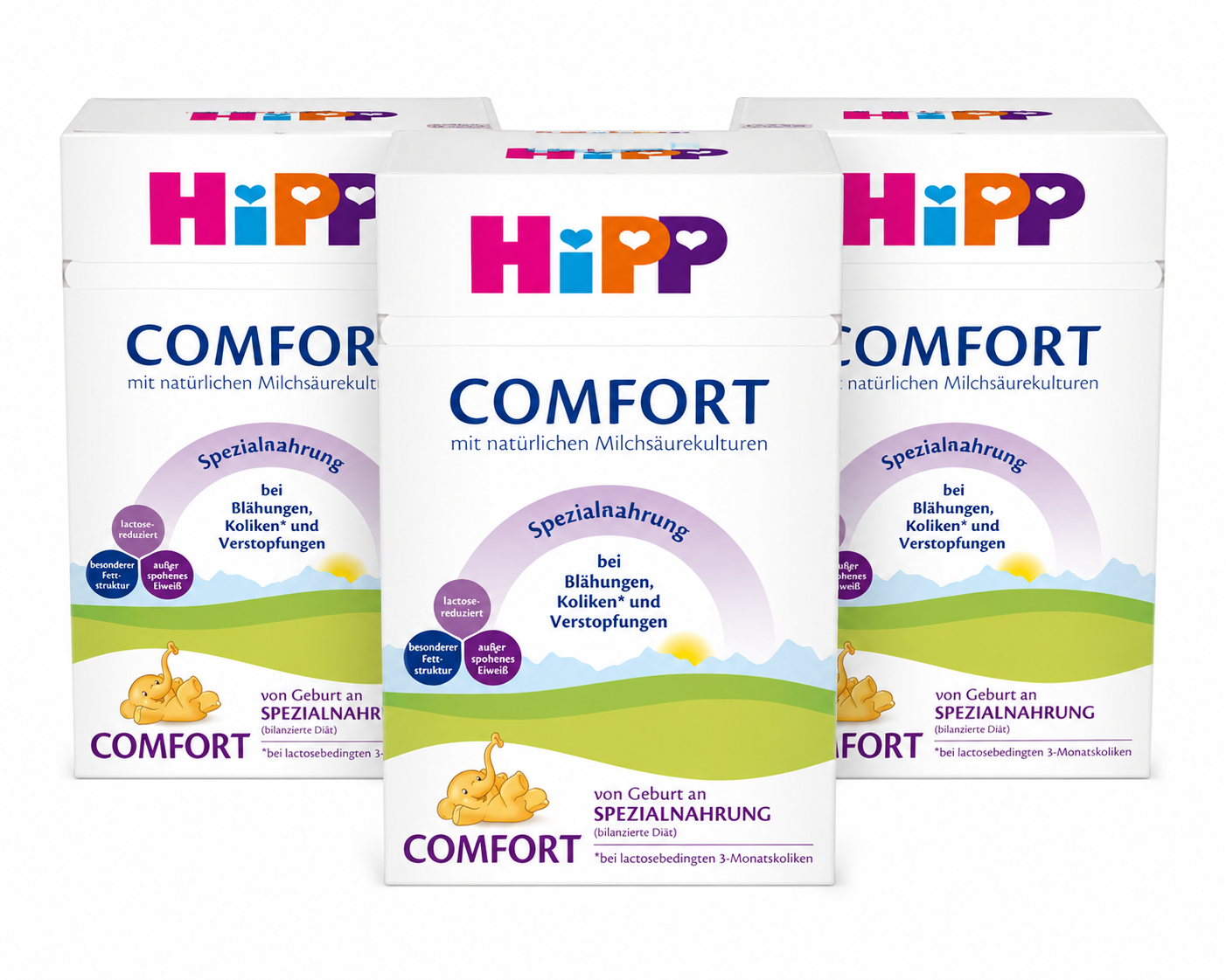 HiPP Comfort Special Formula 600 g × 3 Boxes | From Birth | For Colic, Gas & Constipation | Hydrolyzed Protein, Reduced Lactose, GOS & Natural Lactic Acid Cultures | Food for Special Medical Purposes | Made in Germany | PZN CH01119209