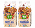 dmBio Kids Crunchy Muesli 375 g × 2 Boxes | Organic Whole Grain Crunchy Cereal | Chocolate & Raspberry | No Raisins | Vegetarian | Made in Germany