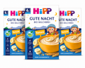 HiPP Organic Good Night Milk Cereal Semolina & Banana 475 g × 3 Boxes | From 6 Months | Organic Milk Cereal | Banana | Complete Evening Meal | No Added Sugar | Made in Croatia
