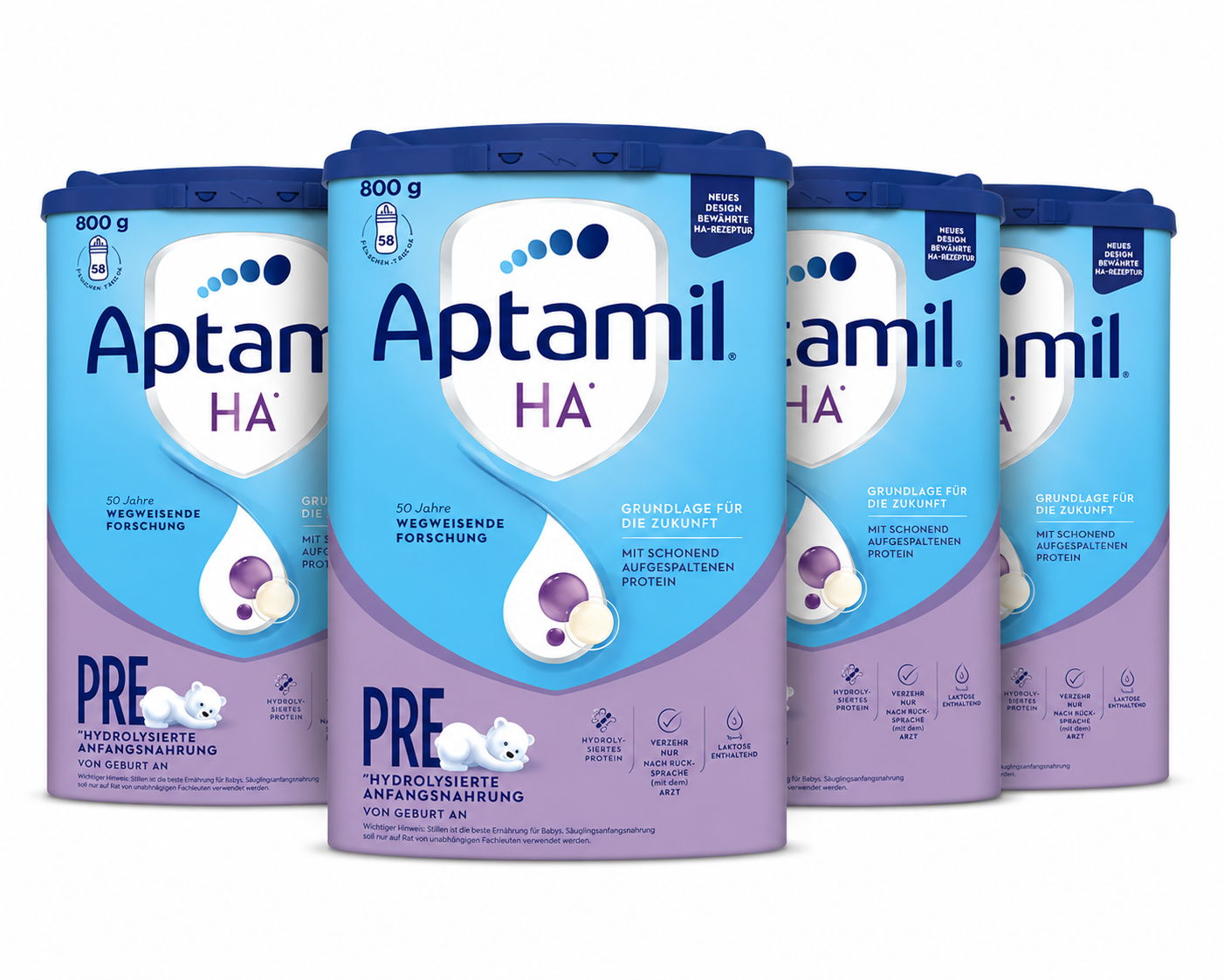 德国原装 Aptamil爱他美 HA Pre 新生儿奶粉 水解婴儿配方奶粉 800 克 × 4 罐 水解乳清蛋白 低聚半乳糖/低聚果糖 + 短双歧杆菌 M-16V 含DHA 和 ARA 无棕榈油 德国制造