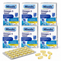 Mivolis Omega-3 1000 360 Capsules | Value Pack 6 × 60 Capsules | Fish Oil Concentrate, EPA, DHA & Vitamin E | Heart Health Support
