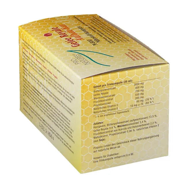 Gelee Royal Aufbaukur M800 | 800 mg Royal Jelly + Bee Pollen, Propolis & Vitamins C + E | 14 Drinking Ampoules | PZN 00014812