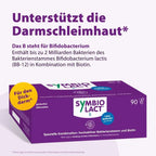 SymbioLact B Colon Probiotic 90 Sachets | Bifidobacterium lactis BB-12 | 2 Billion CFU + Biotin | Colon & Gut Mucosa Support | PZN 00171888