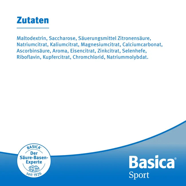Basica Sport Powder 660g | Alkaline Electrolyte & Carbohydrate Drink | Magnesium, Potassium, Calcium, Vitamin C & B2 | Citrus Flavor | PZN 00937215