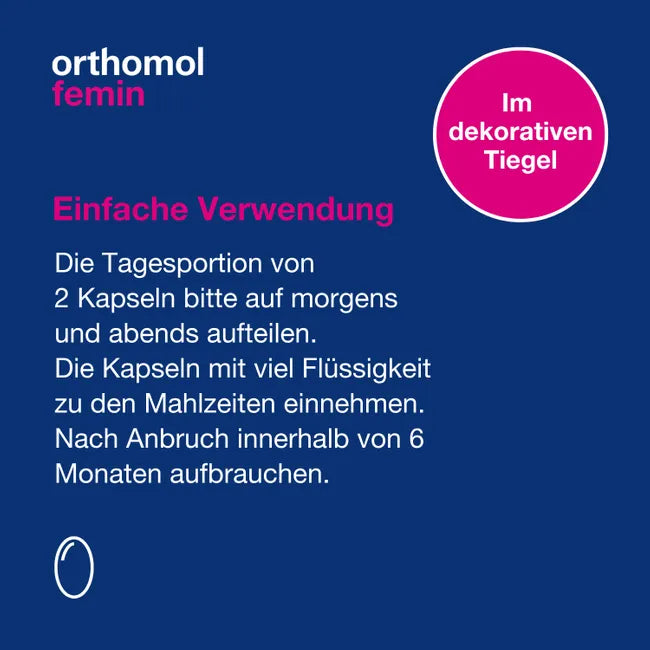 Orthomol Femin Capsules 60 pcs | Women’s Hormonal Balance & Cellular Protection Support | PZN 01298993