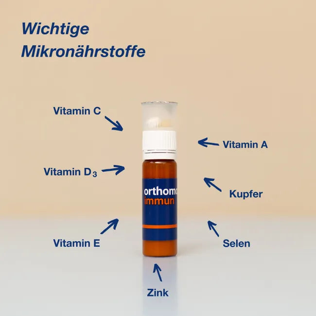 Orthomol Immun 3-Pack Bundle 90 Daily Portions PZN 01319991 90 Drinking Vials + 180 Tablets | Comprehensive Immune Support | Vitamin C, Vitamin D & Zinc | Made in Germany