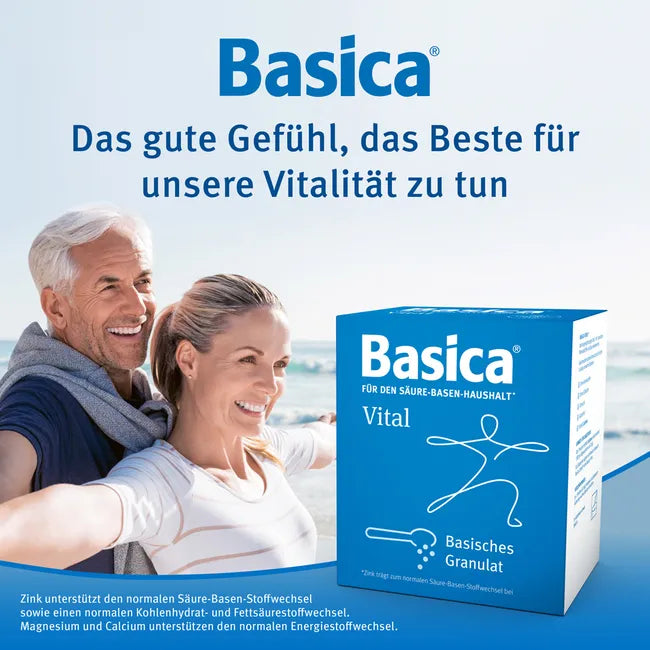 Basica Vital 800g | Alkaline Mineral Granules | Calcium, Magnesium, Potassium & Zinc | Acid-Base Balance Support | PZN 01865127