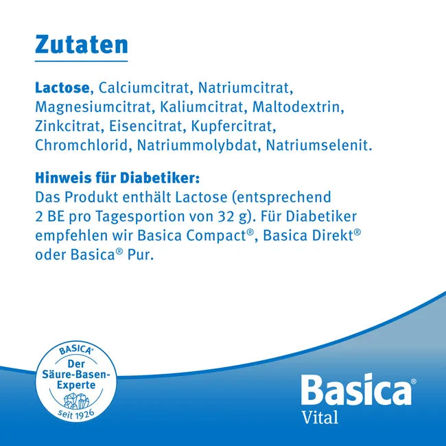 Basica Vital酸碱平衡维生素矿物质粉 800克 PZN 01865127