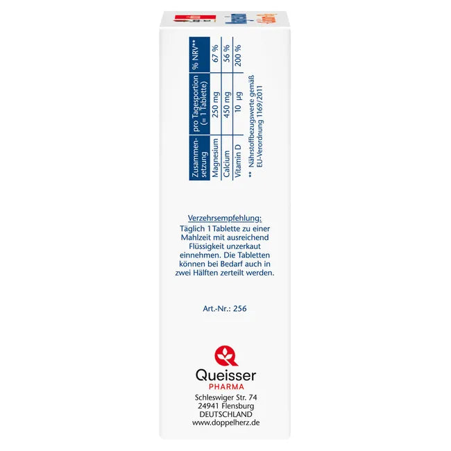 Doppelherz® aktiv Magnesium + Calcium + D3 | 250 mg Magnesium + 450 mg Calcium for Muscles & Bones | 40 Tablets | PZN 01922316