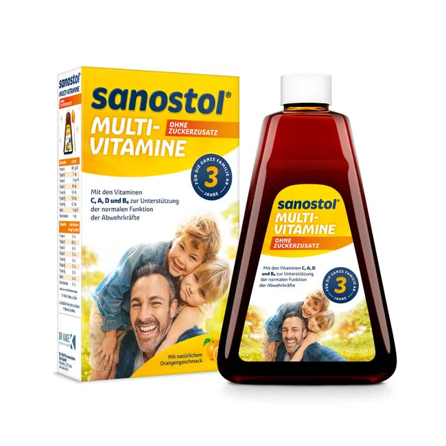 Sanostol Multi-Vitamine No Added Sugar | Kids Liquid Multivitamin with Vitamins A, C, D, E & B Vitamins | 460 ml | PZN 02171823
