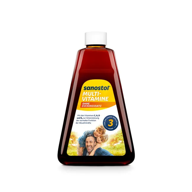 Sanostol Multi-Vitamine No Added Sugar | Kids Liquid Multivitamin with Vitamins A, C, D, E & B Vitamins | 460 ml | PZN 02171823