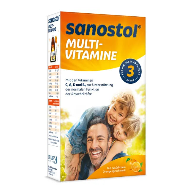 Sanostol Multi-Vitamine | Kids Liquid Multivitamin with Vitamins A, C, D, E & B Vitamins | 230 ml | PZN 02470997